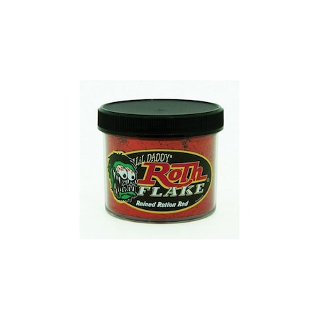 Roth Flake & Pearl Product Ruined Retina Red Solid Metal Flake, .008 Lil Size, 2oz Jar LRF103